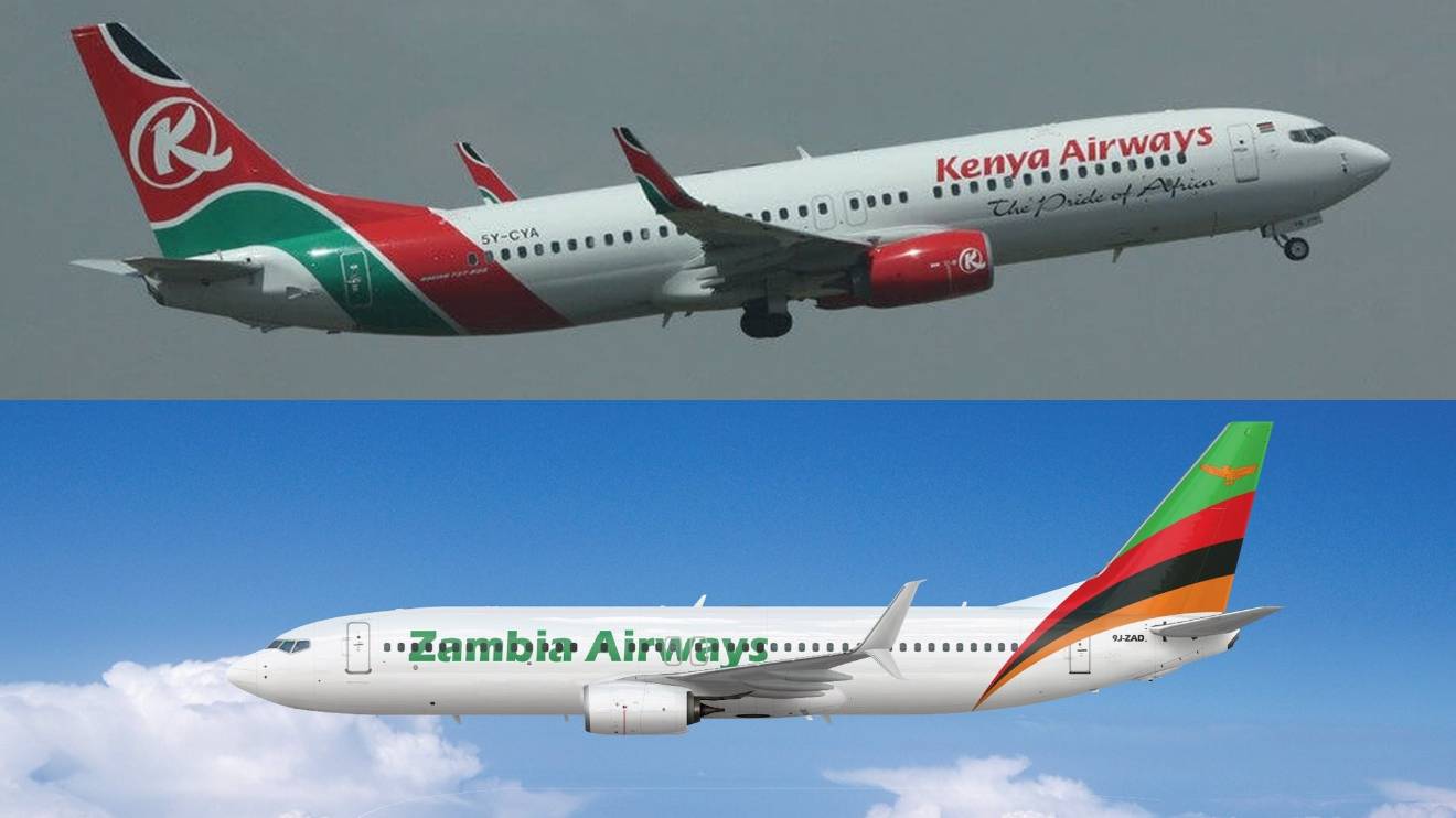 Kenya Airways and Zambia Airways planes. PHOTO/COURTESY